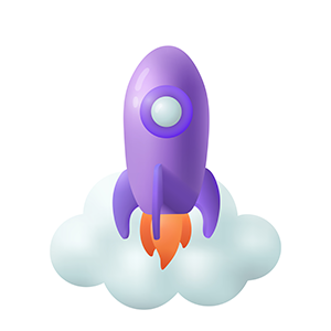 Blowing rocket 3d cartoon style icon